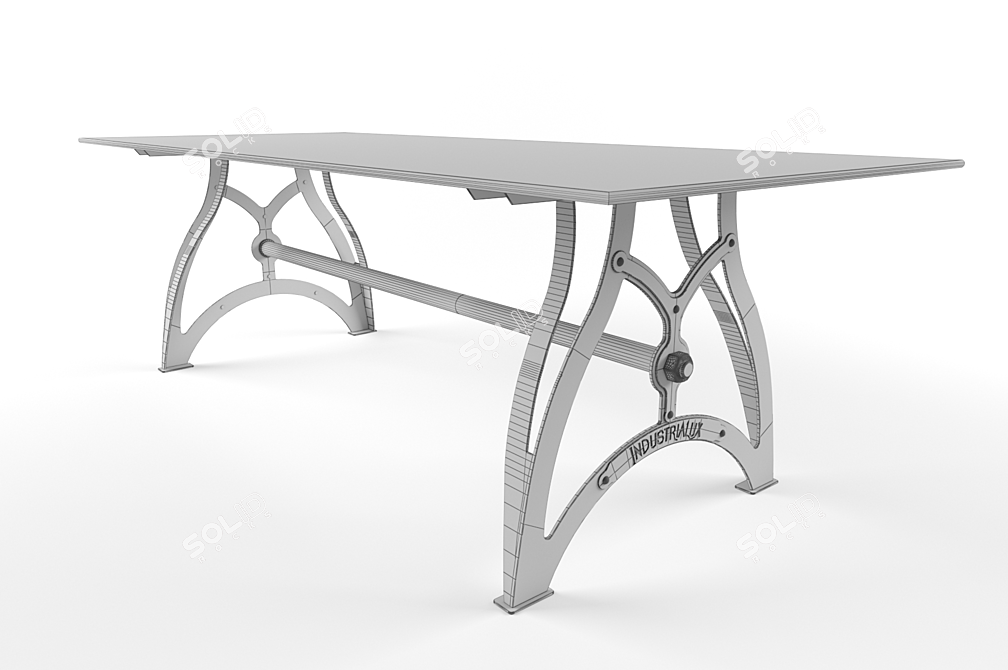 Vintage Industrial Dining Table 3D model image 3