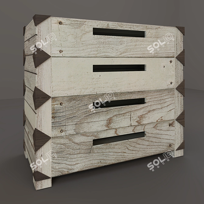 Elegant Bed, Dresser, Nightstand Set 3D model image 3