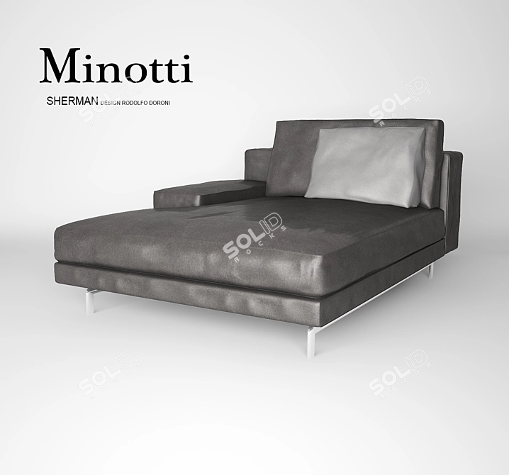 Luxury Leather Sofa - Sherman 3D model image 1
