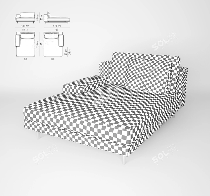 Luxury Leather Sofa - Sherman 3D model image 2