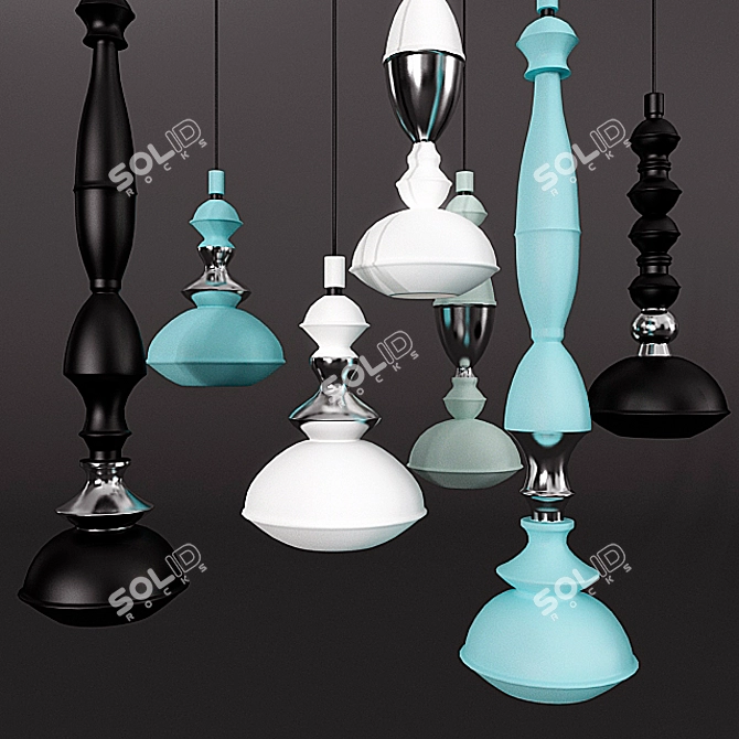 Exquisite Jaccomaris Chandeliers 3D model image 1