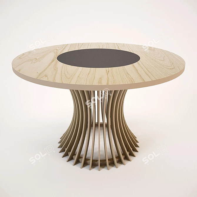 Modern Wooden Table 3D model image 1