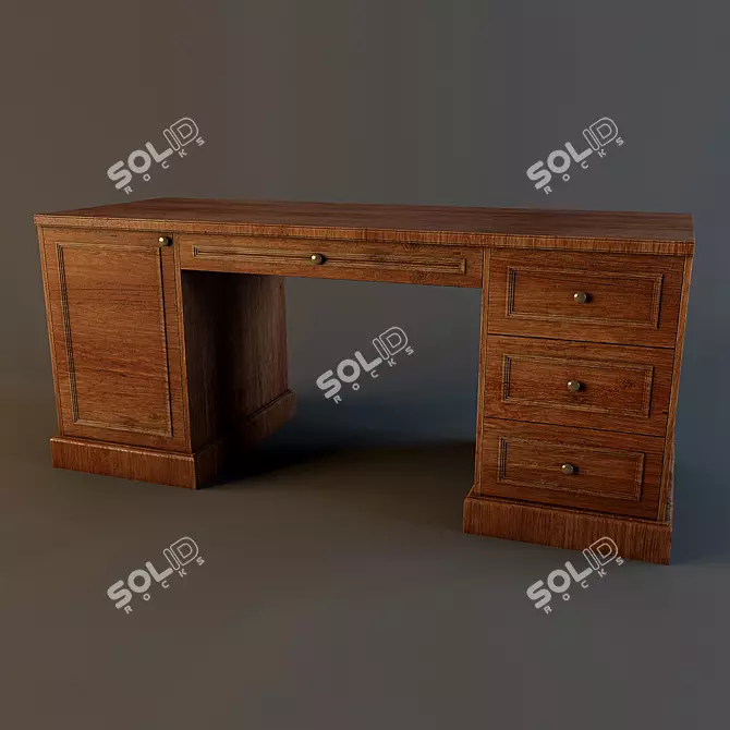 Modern Wooden Table 3D model image 1