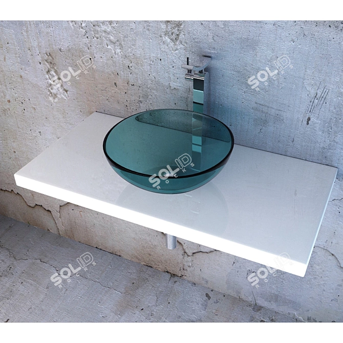 eGlass Washbasin: Elegant and Functional 3D model image 1