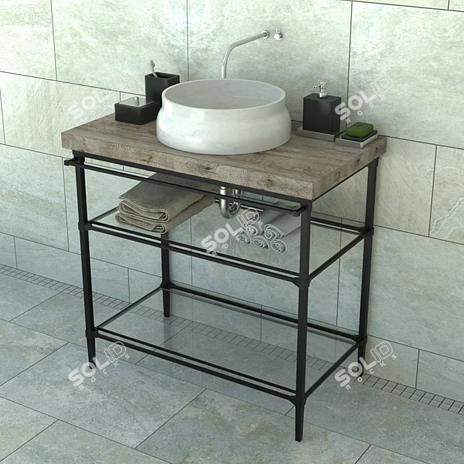 Omvivo Latis Stone Sink 3D model image 1