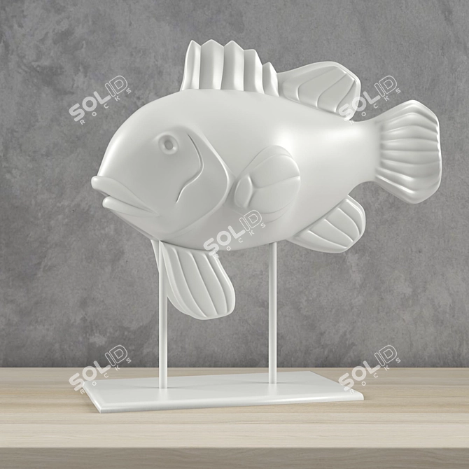 Eterna Ceramic Fish - White, 13x38x37 cm 3D model image 1