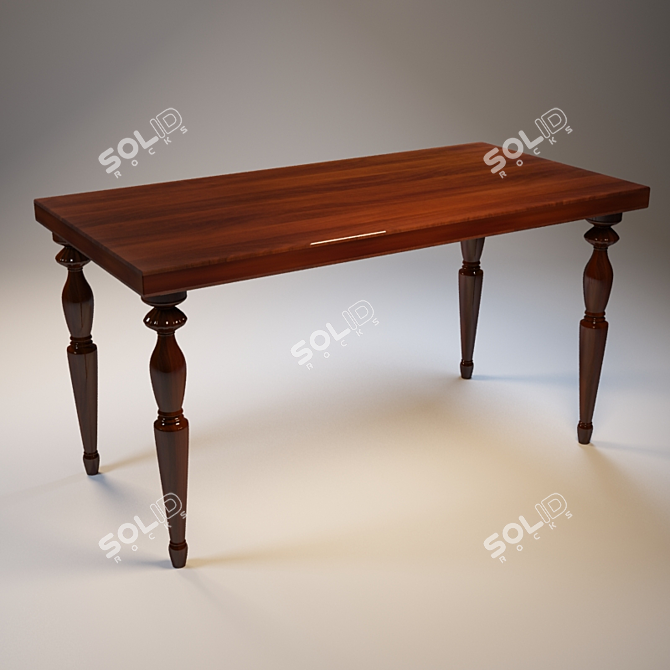 Wooden Textured Table 3D model image 1