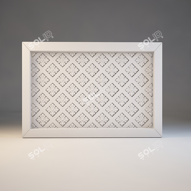 Elegant Gypsum Decorative Grille 3D model image 1