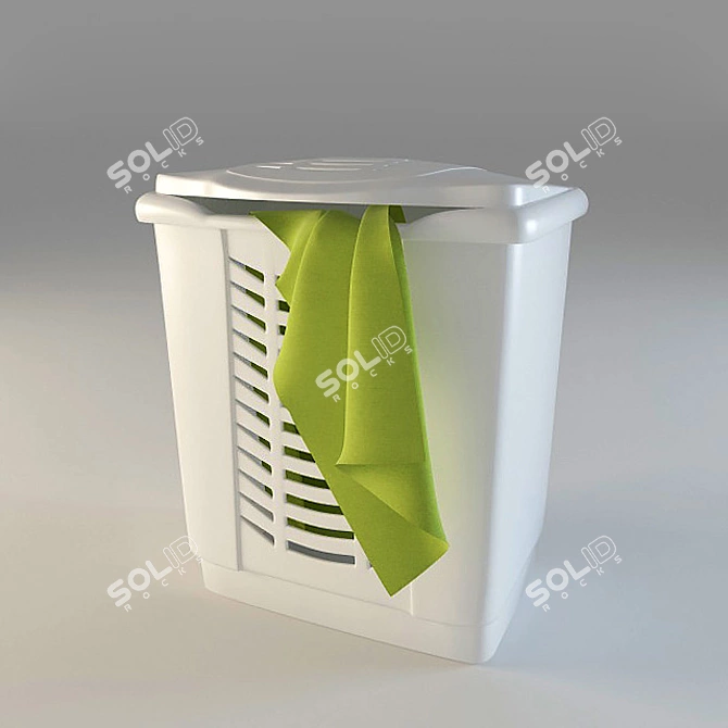 Stylish Laundry Basket 3D model image 1