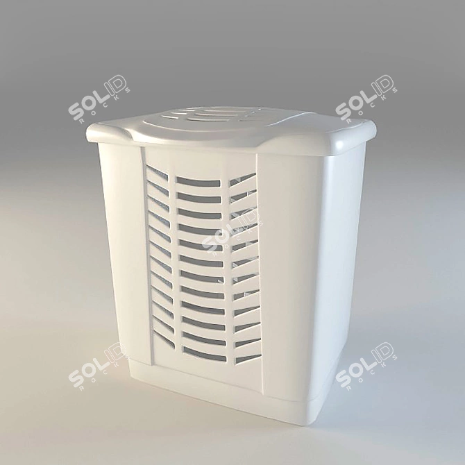 Stylish Laundry Basket 3D model image 2