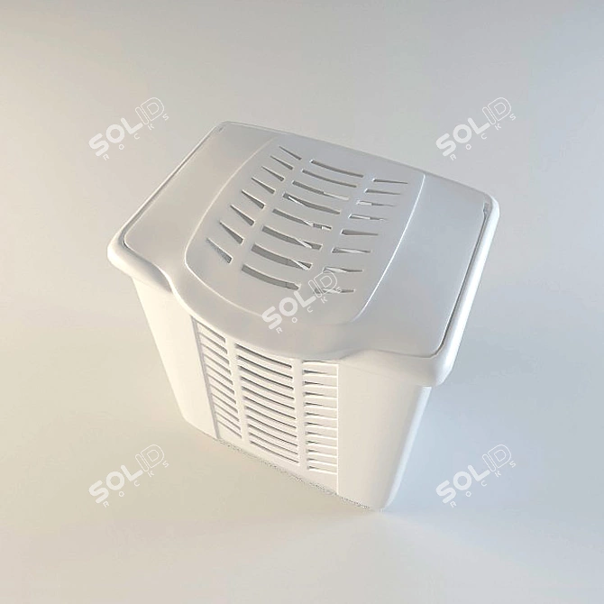 Stylish Laundry Basket 3D model image 3