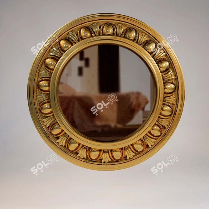Gilded Round Mirror 3D model image 1