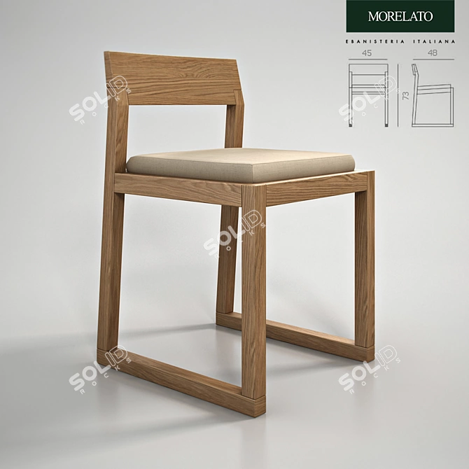 Morelato Burton Chair: Italian Elegance 3D model image 1