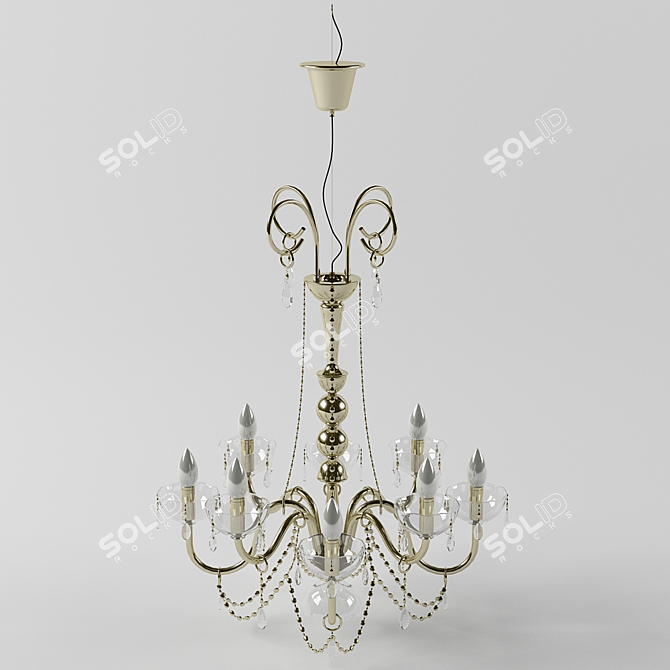 Elegant Crystal Chandelier 3D model image 1