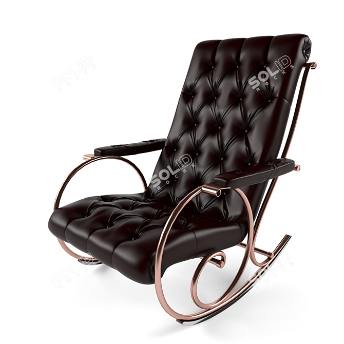 Soothing Rocking Chair with Cozy Textures 3D model image 1