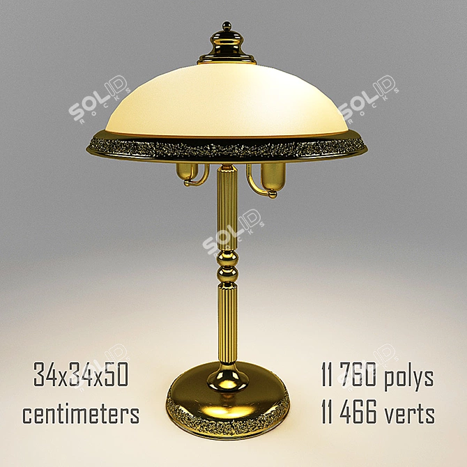Elegant Gold Table Lamp 3D model image 1