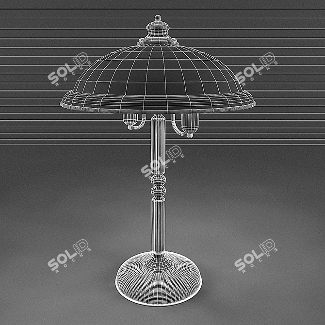 Elegant Gold Table Lamp 3D model image 2