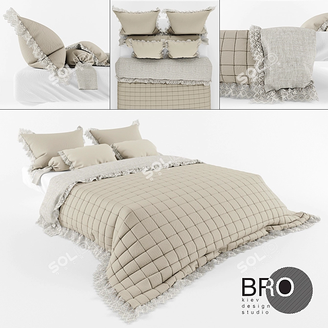 Luxury Bedding Set by BRO Design 3D model image 1