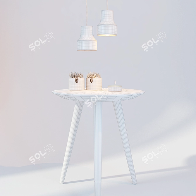 Elegant Lamp and Table Set 3D model image 3