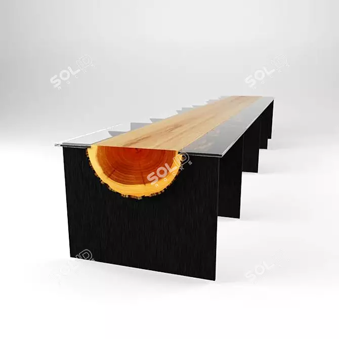 Imitation Stump Glass Table 3D model image 3