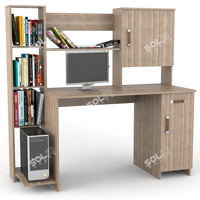 Dynasty Factory Computer Desk 3D model image 3