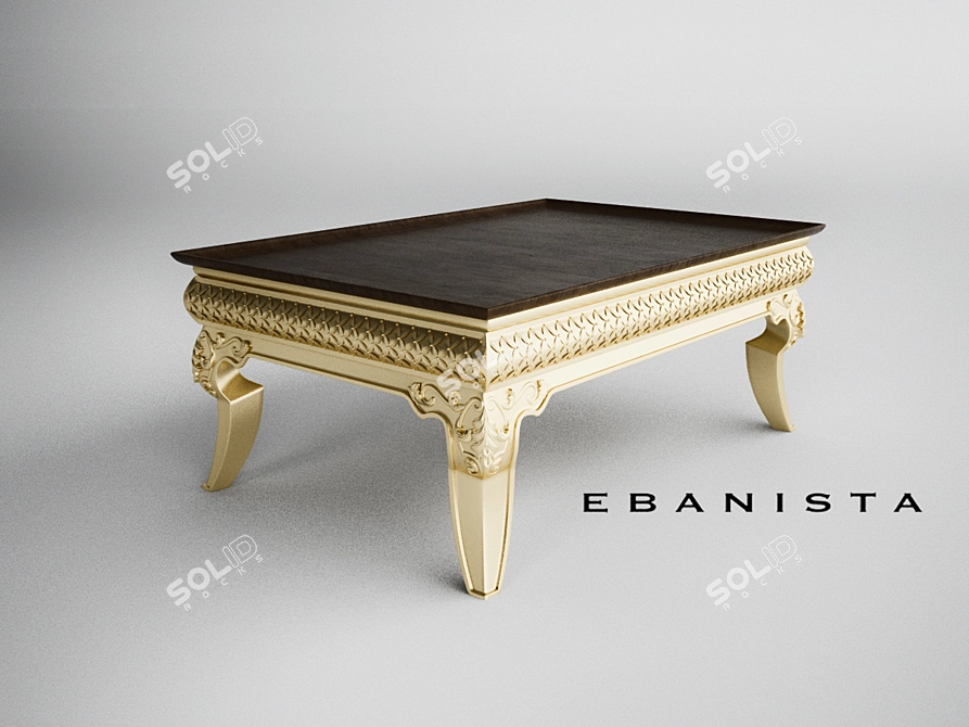 Palazzo Gold Accent Cocktail Table 3D model image 1