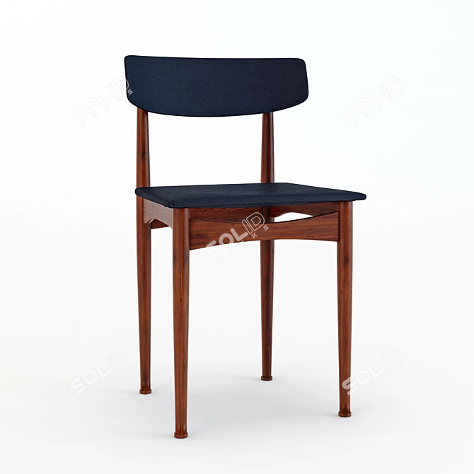 Elegant Danish Dining Chairs 3D model image 1