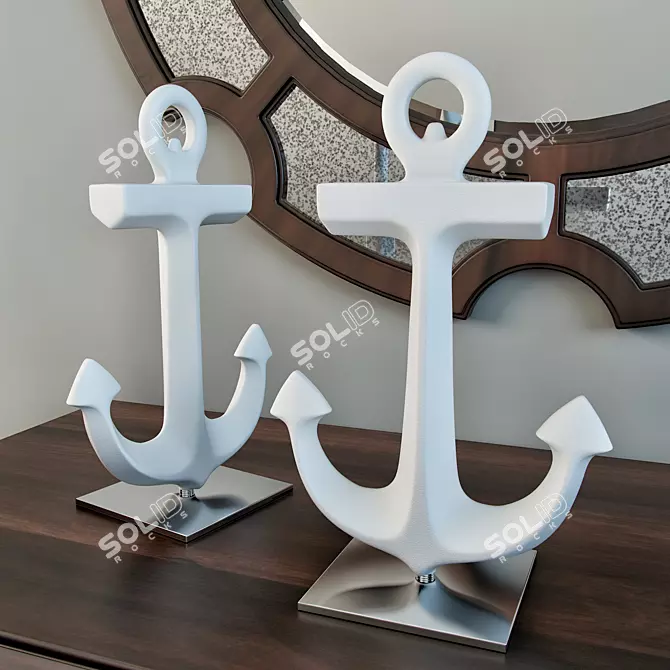 Nautical Elegance: Jonathan Adler Anchor Sculpture 3D model image 1