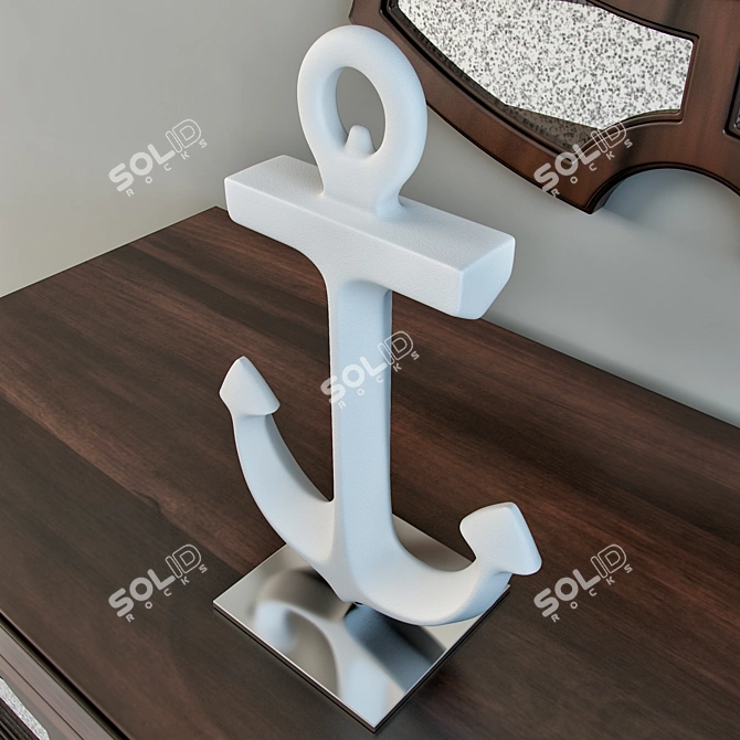 Nautical Elegance: Jonathan Adler Anchor Sculpture 3D model image 2