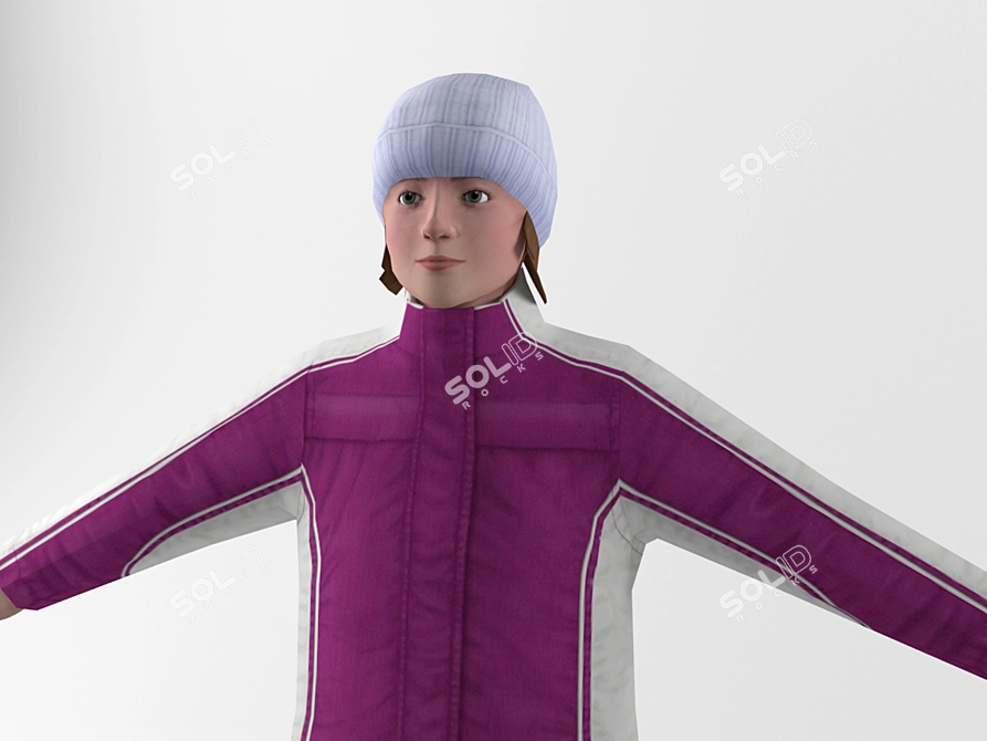 Low-poly Girl Model 3D model image 3