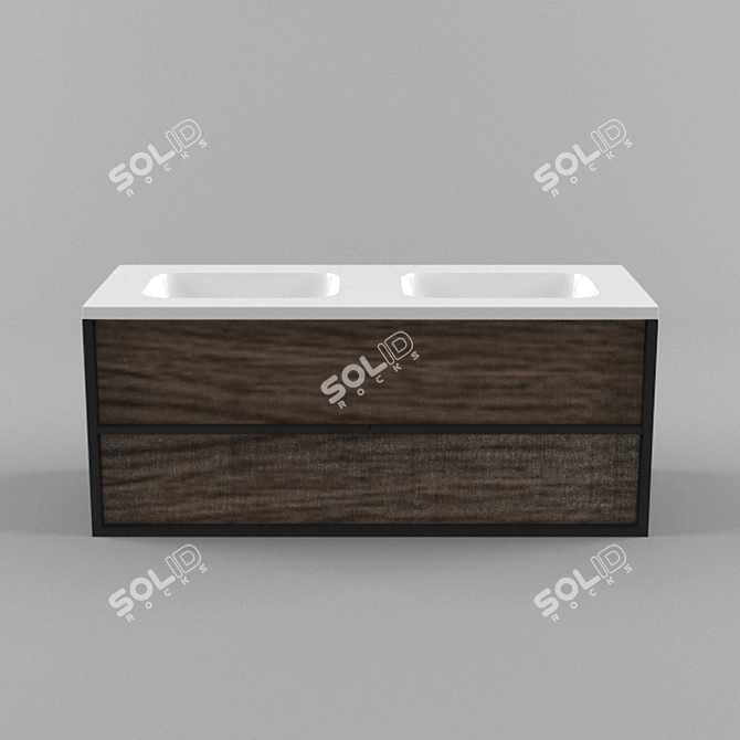 Folk Washroom Cabinet 3D model image 1