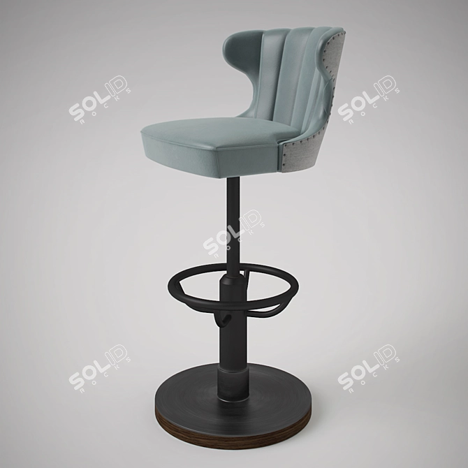 Nautical-inspired Captain's Bar Stool 3D model image 1