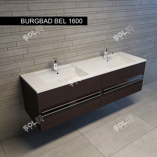 Burgbad Vel: Stylish Sink Vanity 3D model image 1