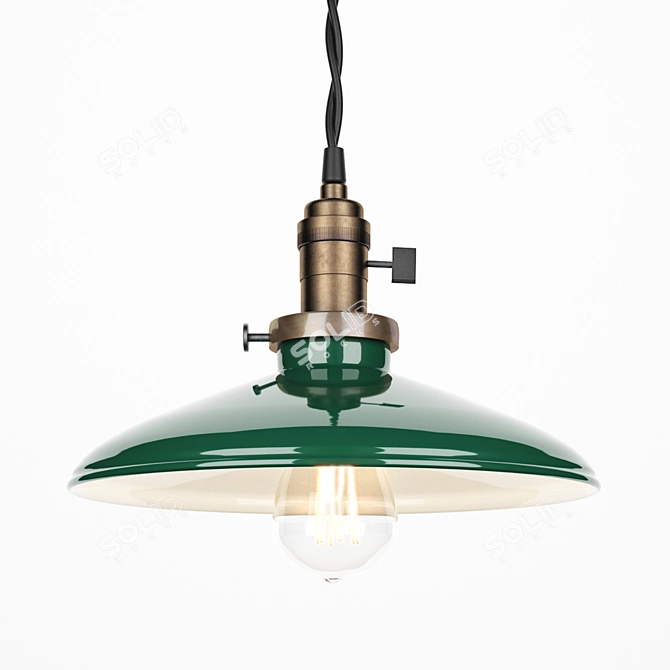 Vintage Edison Pendant Lamp 3D model image 3