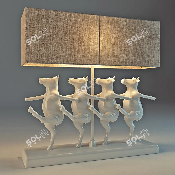 Whimsical Dancing Cow Sculpture 3D model image 1