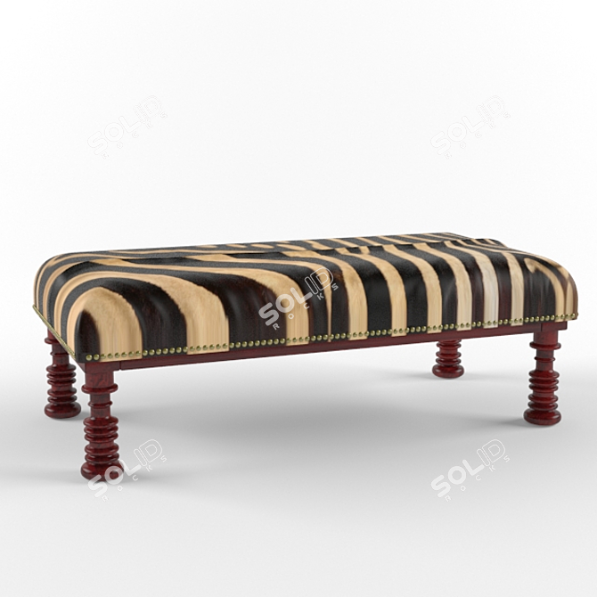 Classic Zebra Print Ottoman 3D model image 1