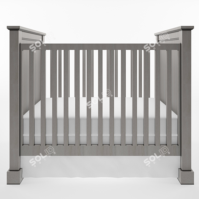 Elegant Marlowe Panel Cribs 3D model image 1