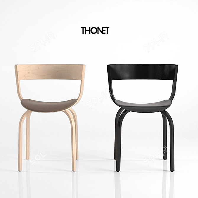 Thonet 404 Bentwood Chair 3D model image 2