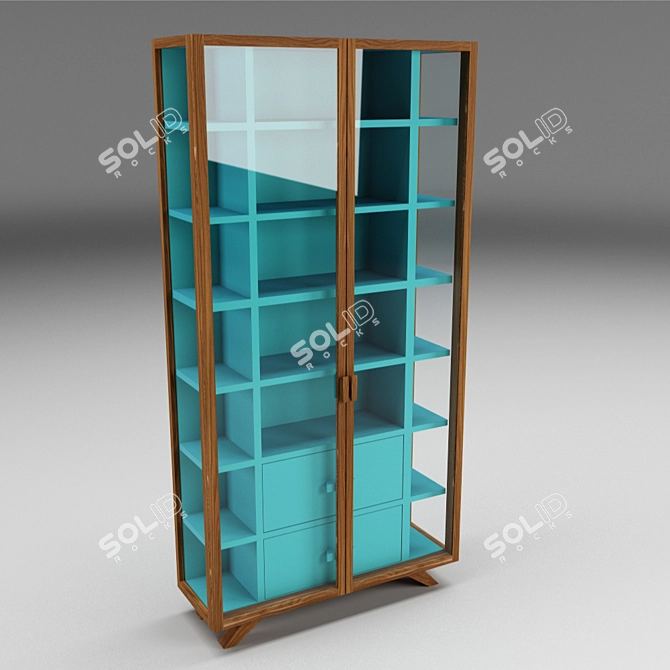 Vitrina Glass Cabinet: Elegant & Tall 3D model image 1