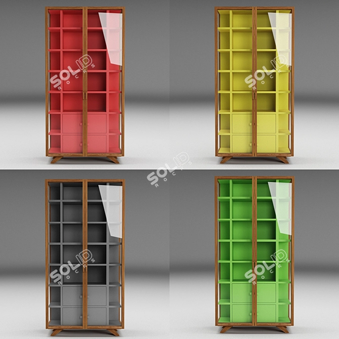 Vitrina Glass Cabinet: Elegant & Tall 3D model image 2