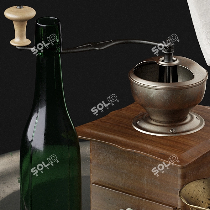 Vintage Kitchen Props: Authentic Replicas for Closeup Shots 3D model image 2