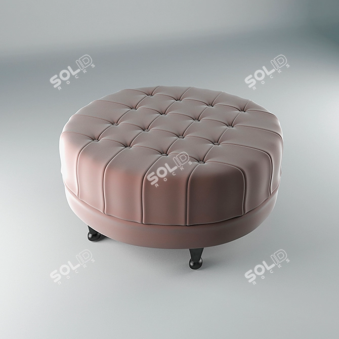 Moycor Confort Round Ottoman - Luxurious Velvet Upholstery 3D model image 1