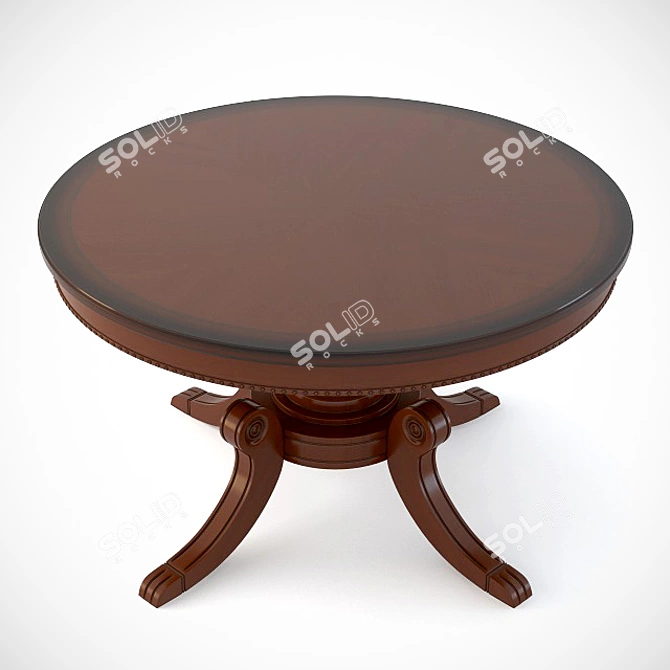 Modern JF-886 Round Dining Table 3D model image 2