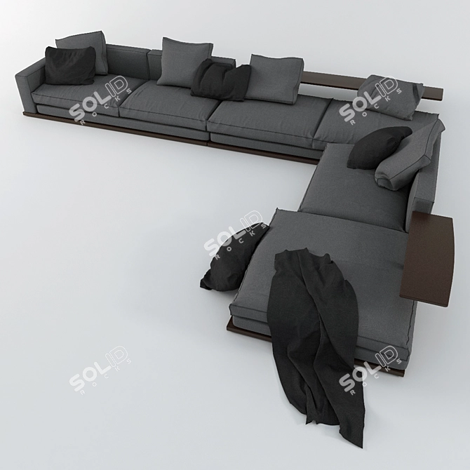 Elegant Contemporary Sofa 3D model image 1