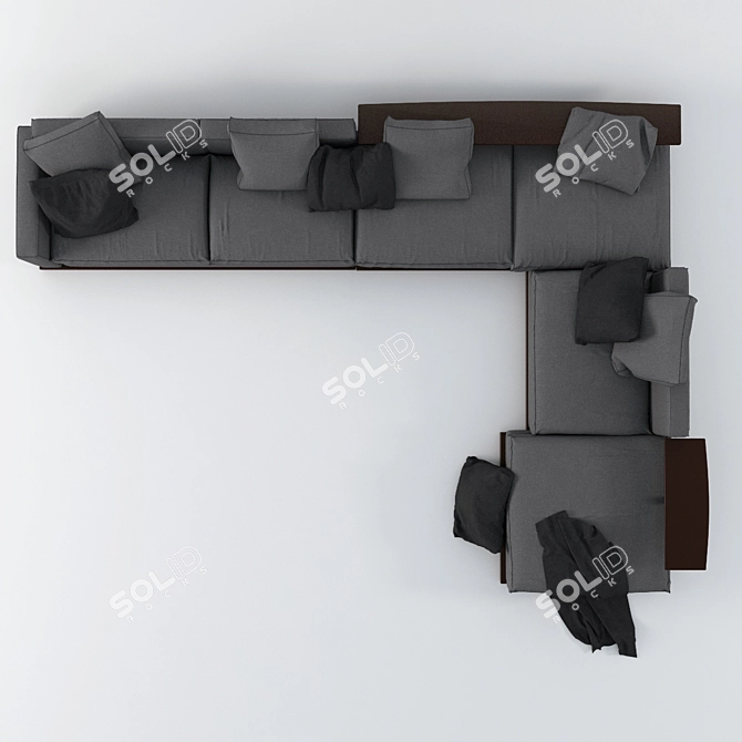 Elegant Contemporary Sofa 3D model image 2