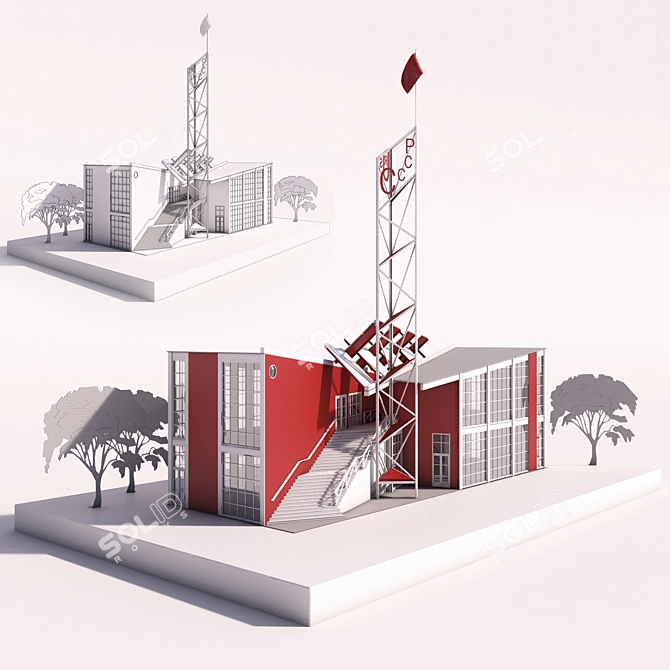 Melnikov Pavilion Model 3D model image 1