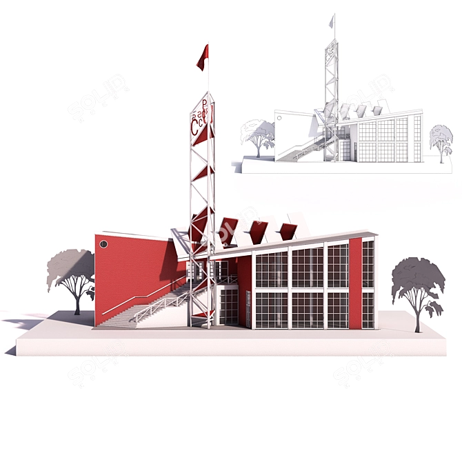 Melnikov Pavilion Model 3D model image 2