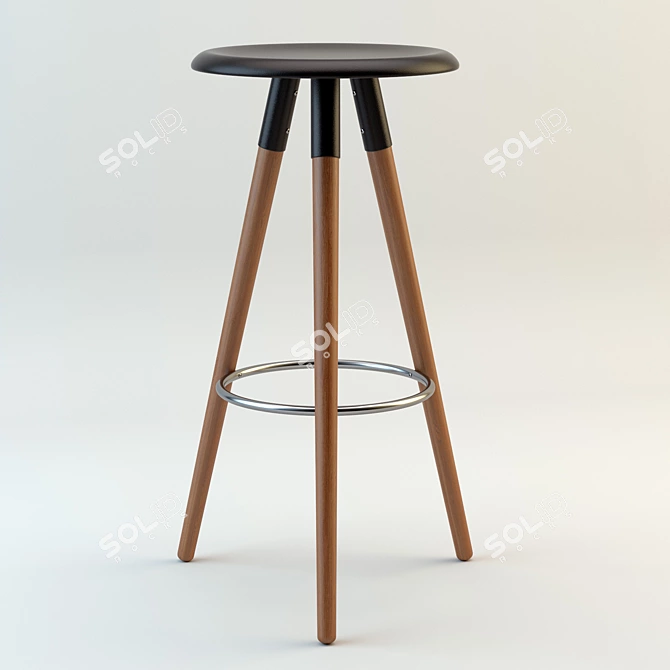 Sleek Vig Barstool 3D model image 1