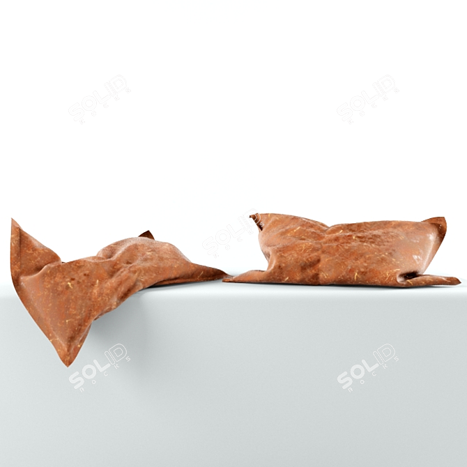 Vintage Leather Pillows 3D model image 1