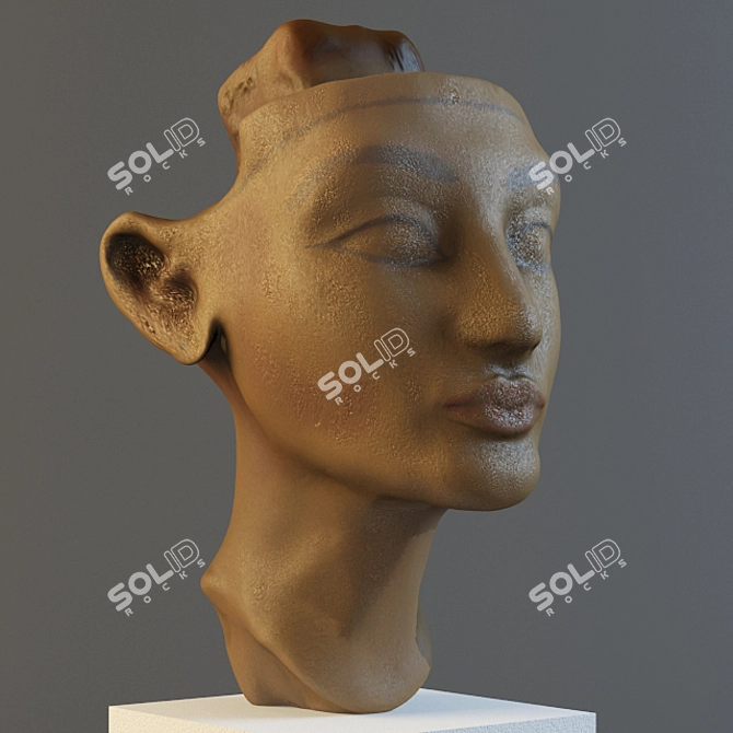 Ancient Egyptian Nefertiti Head 3D model image 1